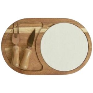 Twine Living Co. Gourmet Wood & Ceramic Cheese Board Gift Set